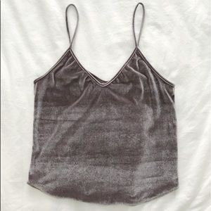 Sincerely Jules Taupe Velvet Tank